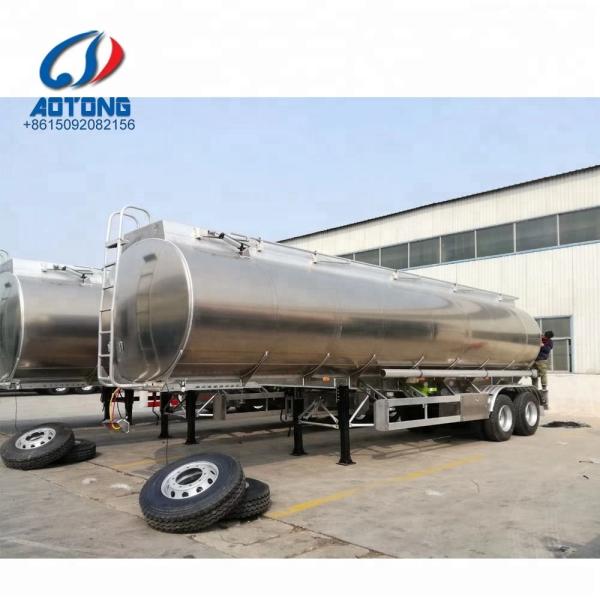 Fuel/Edible Oil Tanker Semi Trailer with Aluminium Alloy 3 Axles Cylindrical Tank
