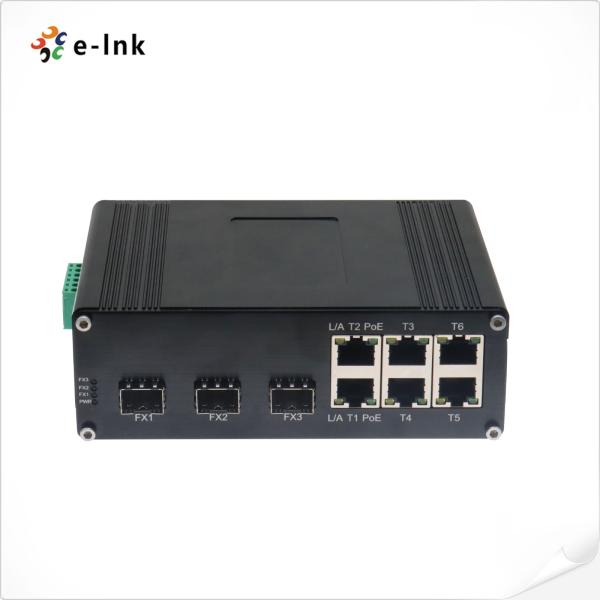 Industrial POE Switch 6 PoE 3 SFP IEEE 802.3at Din Rail Mounted