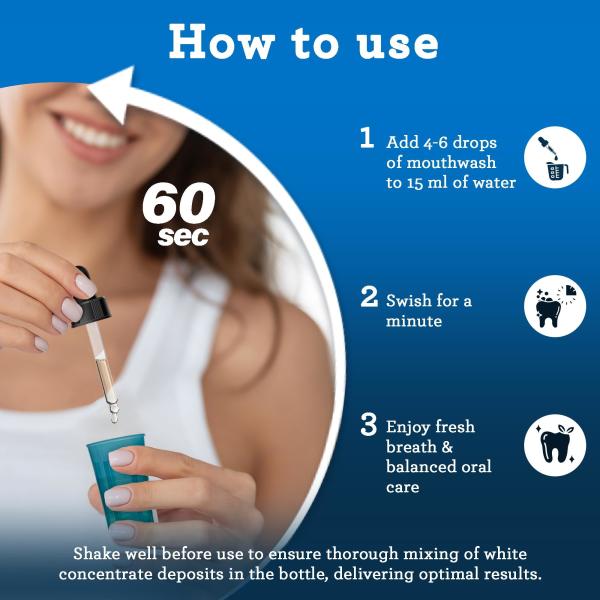 Enjuague Bucal Concentrado OEM Sin Flúor Aceites Esenciales Naturales 2 Fl Oz 300 Enjuagues