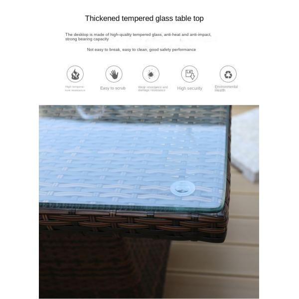 Minimalist New Nordic Courtyard Handmade PE Rattan Table and Chairs Sets