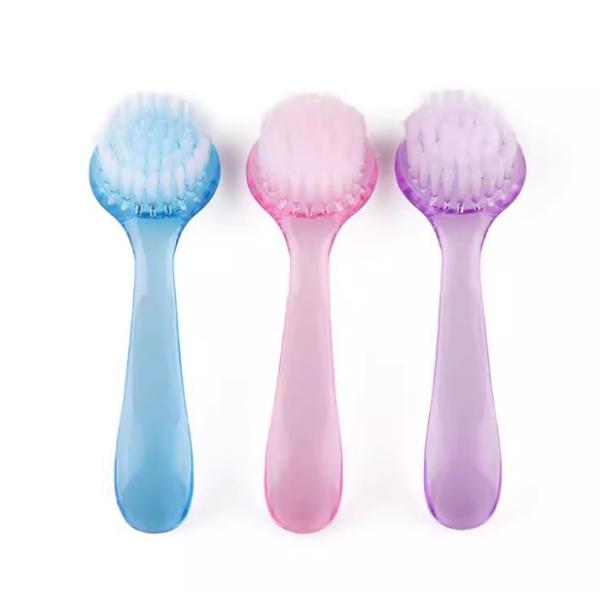 Retirer la poussière du maquillage brosse de lavage manucure plastique professionnel de l' art des ongles brosse de nettoyage de la poussière avec casquette tête ronde