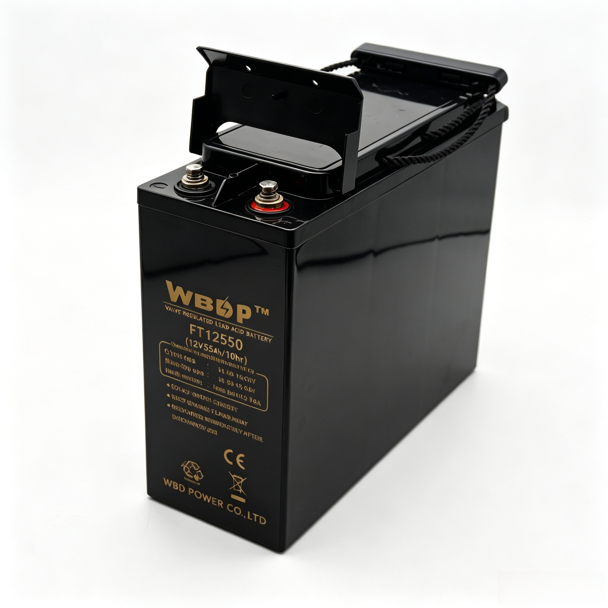 Front Terminal 12V 55Ah SLA Battery Customizable Deep Cycle Sealed Lead Acid Battery