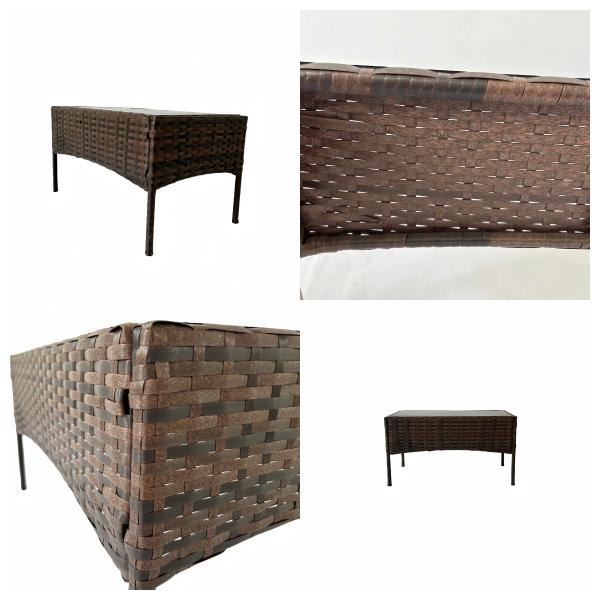 China Factory Wholesale Rattan Sofa Waterproof Design Indoor Outdoor Sofa Table Chair Dining Desk Ottoman Furniture Set