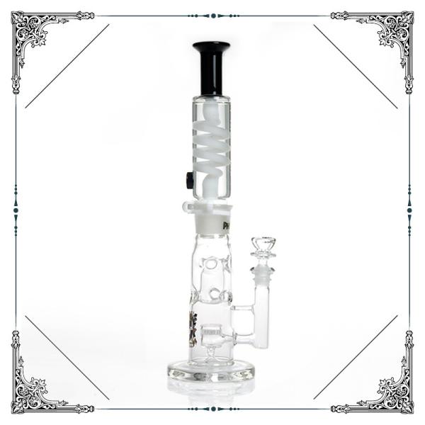 Straight Tube Glass Water Pipe Bong With Honeycomb Jet Perc 18.8 Mm Joint