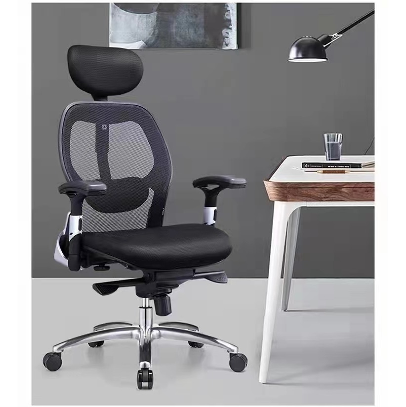 Ergonomic Swivel Office Chair with 5 Years Warranty Adjustable Head Support and PU Nylon Castors