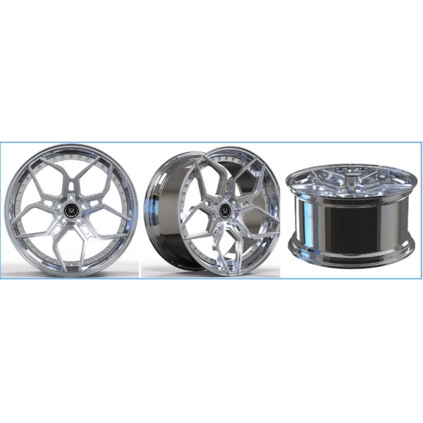 Гипер серебряные польские 2 расположенные ступенями частями колеса сплава для Порше 5x130