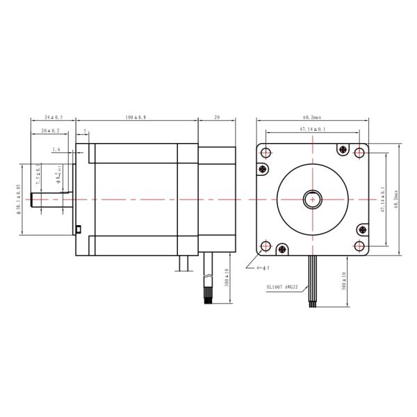 1000ppr 4N.M 60x100мм закрытый цикл шаговой двигатель Nema 24 Encoder шаговой двигатель для лазерных машин