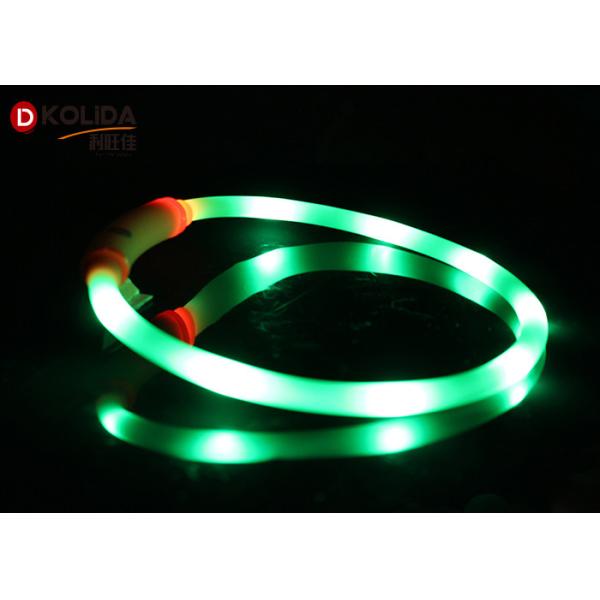 Luminous Pet LED Dog Necklace For Lighted Up Silicon Solid LED Dog Collar