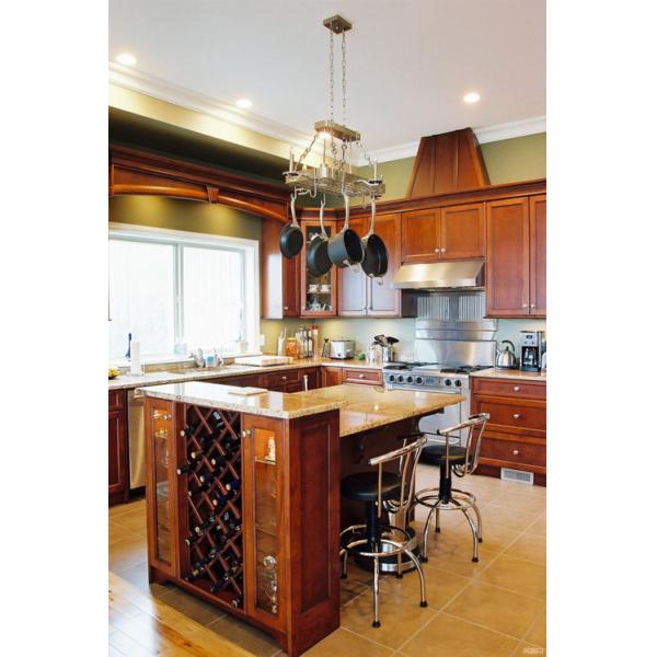 Modern Solid Wood Kitchen Cabinet with PVC Membrane Door Panel and Distinctive Designs