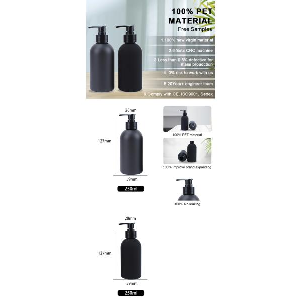 Custom 250ml 500ml 1000ml Frost Matte Body Care Cosmetic Container Shampoo Conditioner Shower Gel Lotion Plastic Bottle