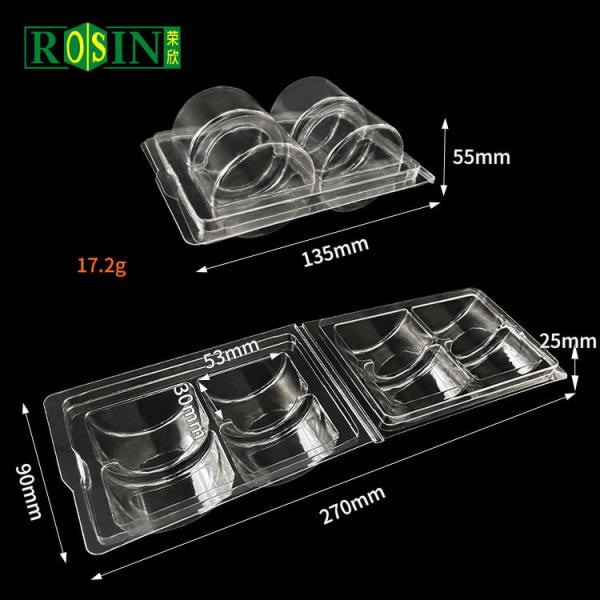 4 Cavity Clear Plastic Macaron Trays Clamshell Packaging Container