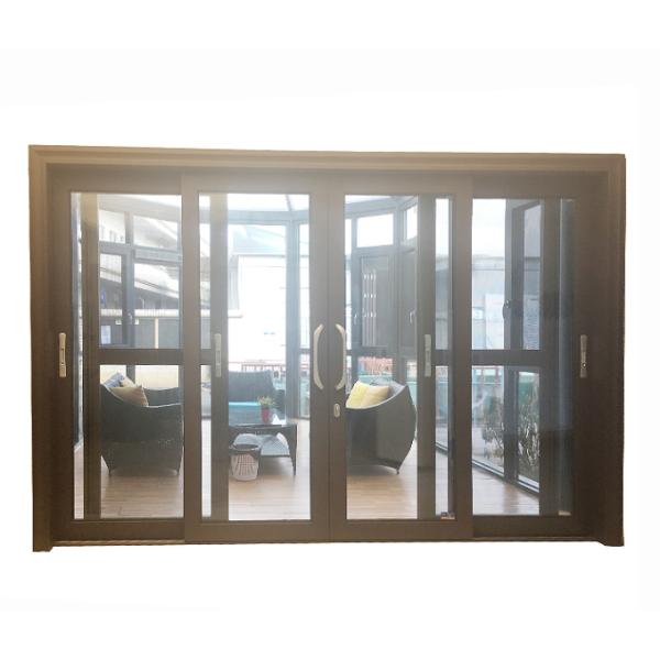 Residential 4 Panel Aluminum Sliding Door Anodised Low E Glazed 2.0mm Thickness