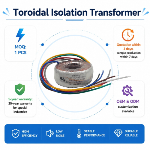 Audio Amplifier Toroidal Transformer T50 100VA 230V to 2x35V Low Noise