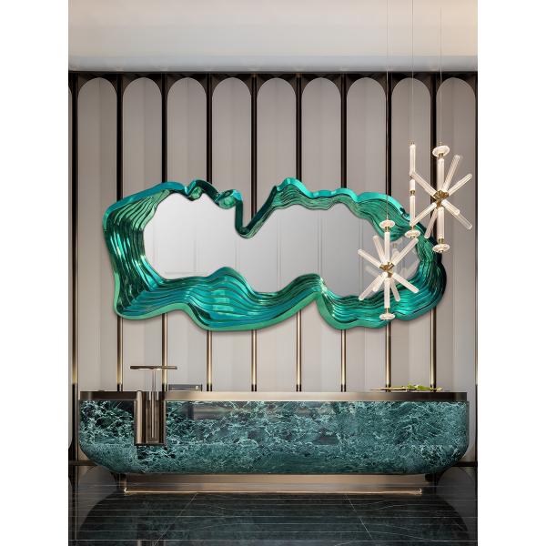 Electroplated Jade Mirror High-End Sales Department Negotiation Area Background