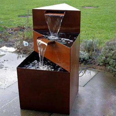 Cachoeira pequena nivelada da fonte de água do aço de Corten do jardim 3 decorativos