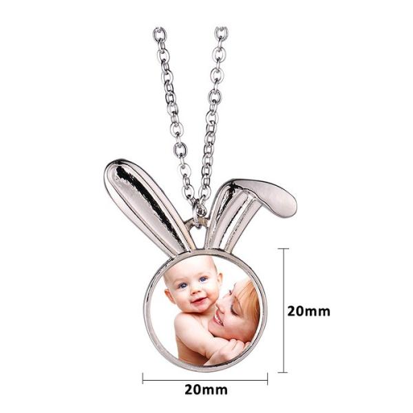 Collier à collier de lapin de sublimation cadeaux de Pâques personnalisés Collier de lapin pour transfert de chaleur