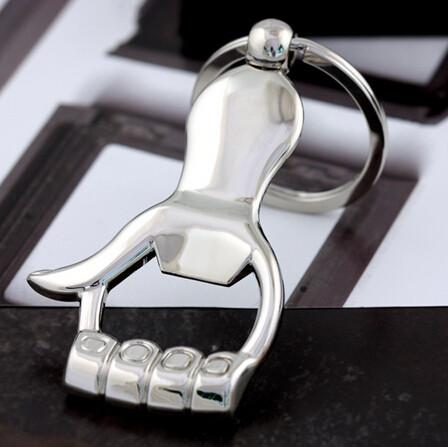 New creative gift product metal gesture praise keychain keyrings bottle opener