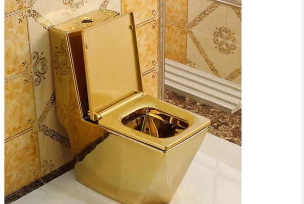 Integrated Sanitary Ware Toilet Square Ring Diamond Studded Toilet Wall Row