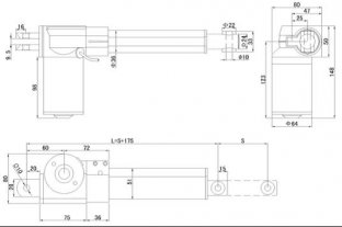 Small 24V Motor-driven Push-rod LA-7 For Window, Waterproof  Electric Linear Actuator