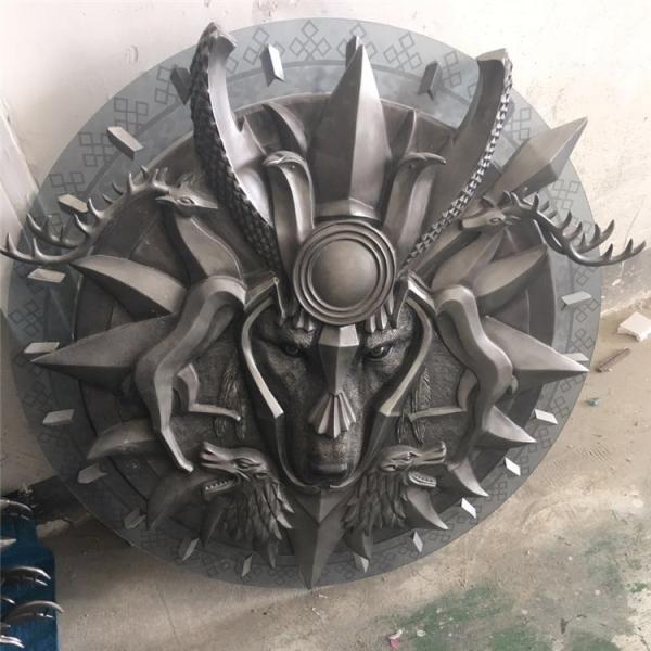 Handmade Resin Wolf Shield For Window Display Decoration