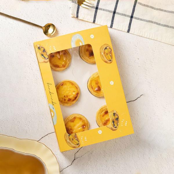 Caixa de empacotamento personalizada da galdéria do ovo de cozimento caixa ocidental de papel descartável da pastelaria de 4 partes