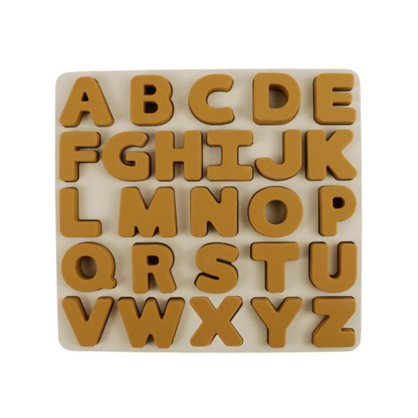 Custom logo Silicone educational toys alphabate 26 letters silicone Puzzle BPA Free Eco Friendly For children