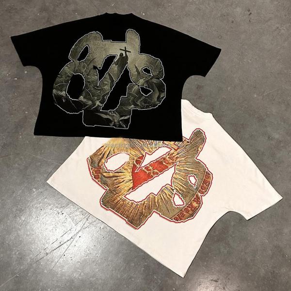 Long Sleeve Cropped Gym T Shirt Heavyweight Drop Shoulder Boxy T-Shirts Custom