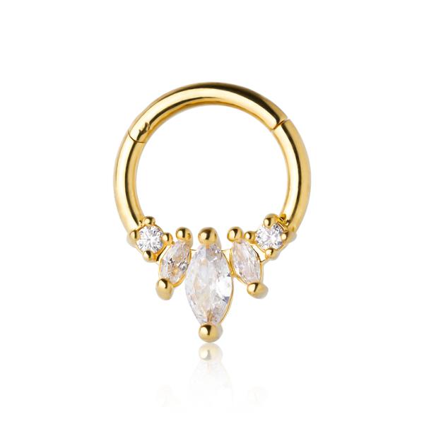 Les femmes piercing du corps en acier inoxydable bijoux Zircon septum clicker Hoop ODM