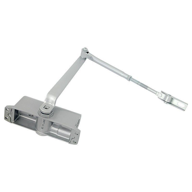 Fire Rated Modern Heavy Duty Silver Door Closer Adjustable Speed Aluminum Alloy a Grade Fireproof Door 90-150kg 180 Opening