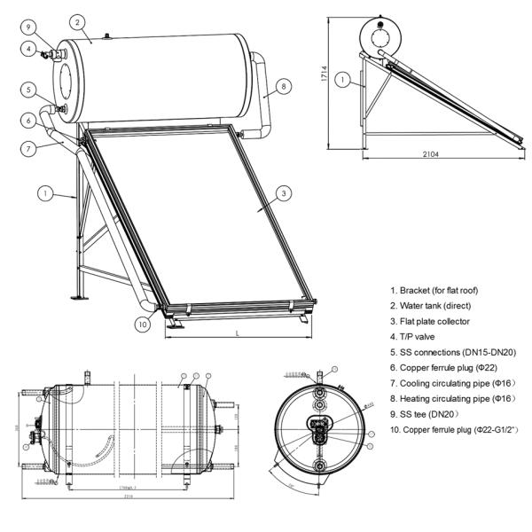 Flat Plate Solar Water Heater for Washing