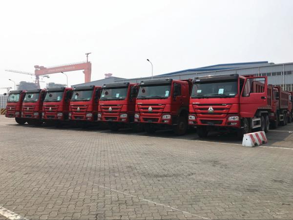 25T 336hp 371hp HOWO Dump Truck 6 X 4 10 Wheel Red Color Steering ZF8118
