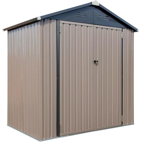Metal Type Steel Storage Shed for Backyard AJUNION 6x4 Outdoor Galvanized Tools House