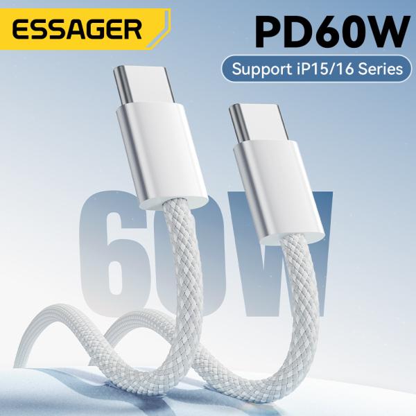 ESSAGER ES-X52 Series PD3.0 USB C To C Cable 60W 3A With TPE Jacket