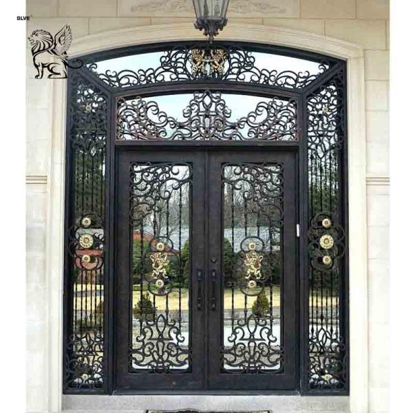 Casting Iron Double Door Anti-theft Entrance Doors Square House Safety Gate Modern Large