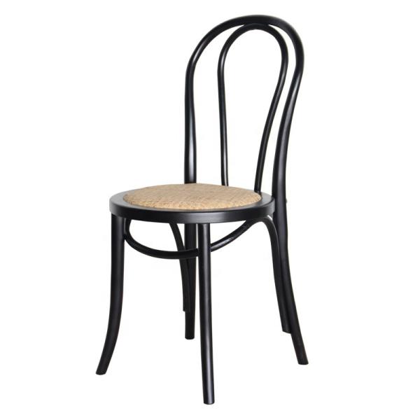 Natural Rattan Cushion Solid Wood Wedding Wooden Chair Modern Customized Banquet Stackable Chair for Commercial Furniture