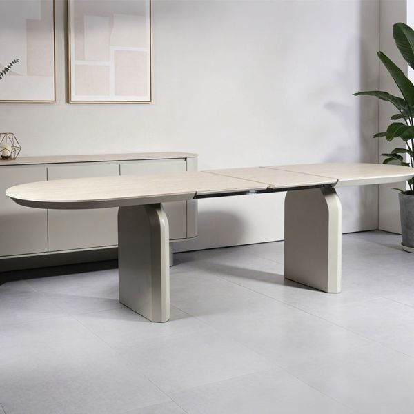 Foshan Wholesale Wooden Luxury Extendable Dining Table Adjustable Convertible Dining Room Furniture Home Folding Dining Table