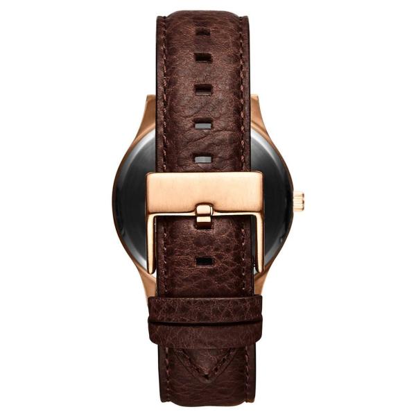 Mineral Crystal Mens Stainless Steel Watches With Italy Calf Leather Strap