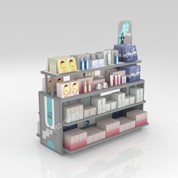 Double-Sided Display Rack Cosmetics Showcase And Beauty Store Promotion Cabinet For Skincare Store Design
