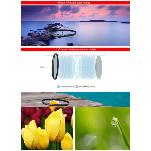 Photography Tool HD Camera Lens Filters , B270 Optical Glass Camera Lens UV Filters