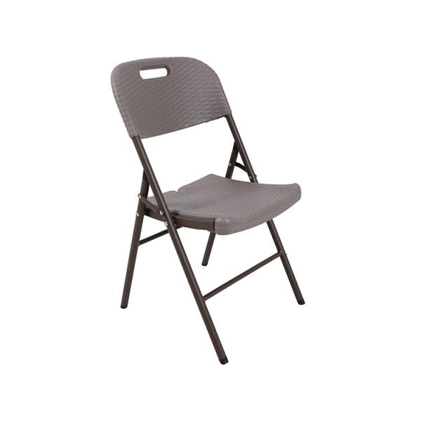 Rustproof Rattan Plastic Fold Up Chairs Powder Coated Steel 5.0cm Thickness