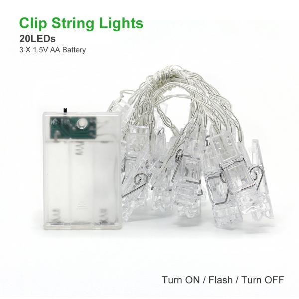 LED String lights Card Photo Clip Holder Fairy Garland lamp For Christmas New Year Wedding Party Decoration Battery holi