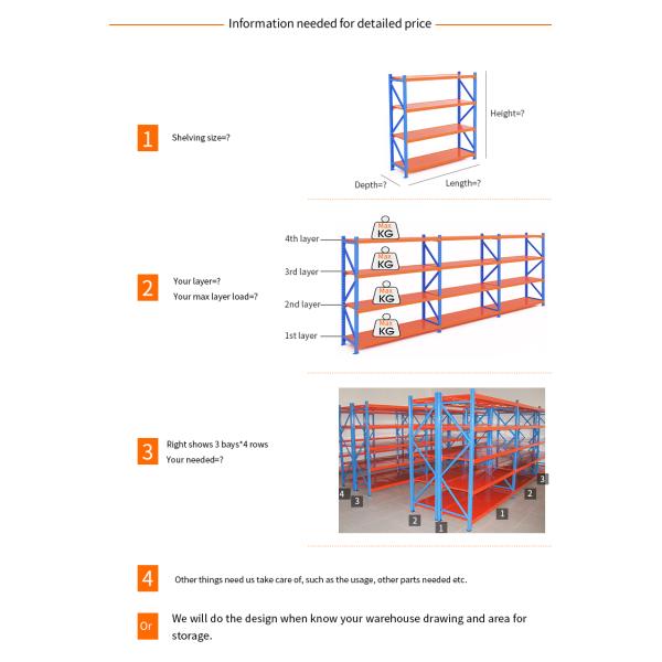 Промышленный склад 3 уровень хранилища полки с 50 мм регулирующей шаг