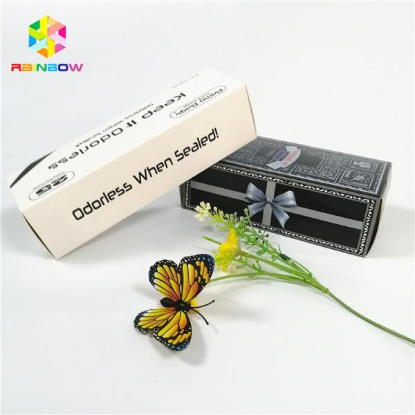 Glossy shiny hot stamping OEM brand logo printed paper box gift cosmetics eyelash packaging card boxes
