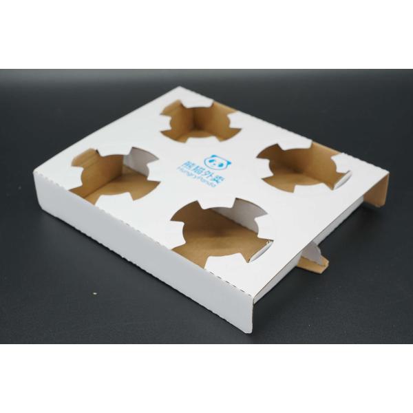 Factory Wholesale Custom Coffee Cardboard Cup Holders Eco Friendly Boba Bubble Tea Paper Cup Holder Tray
