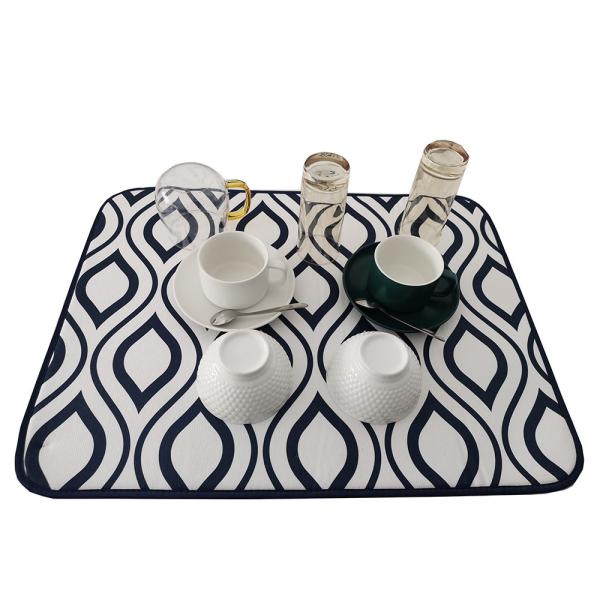 Microfiber Dish Drying Mat  300gsm Glass Cloth Dish Drainer Mat