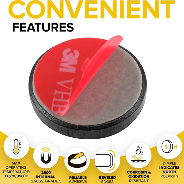 36PCS Ferrite Magnetic Disc Round Disc Magnets With Strong Sticky Adhesive Backing