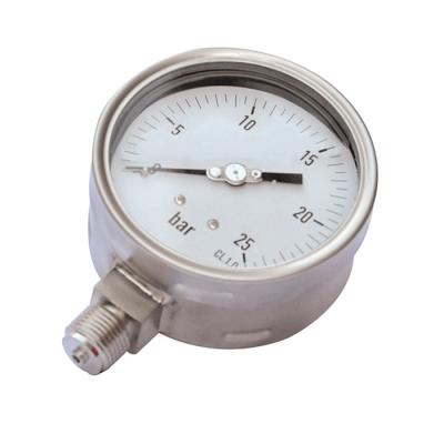 l'indicateur de pression rempli liquide en acier de Stainsteel de 4 pouces, la glycérine, 1/2 BSP abaissent le bâti, baïonnette, la barre 0-25, anti-déflagrante