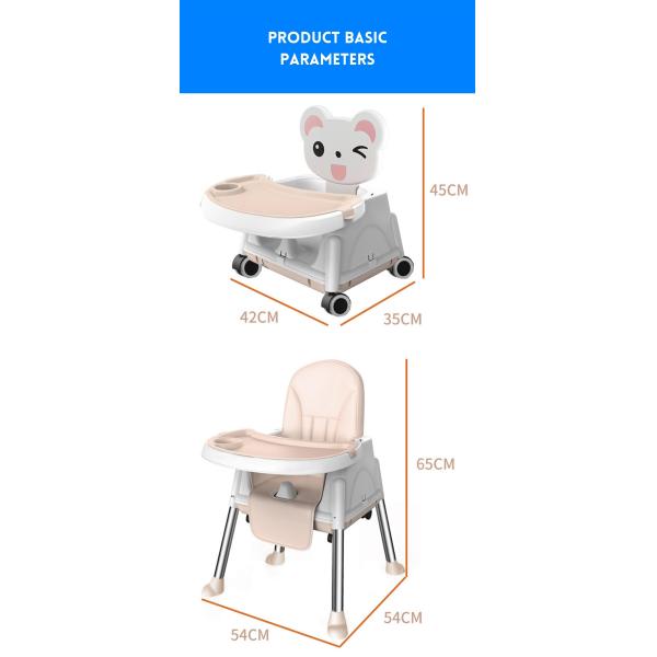 Soft  Comfortable Baby Dining Chair Adjustable Size 92*65*65cm For Bedroom Feeding