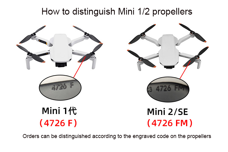 Original For Dji Mavic Mini 2 Propellers Orange 2/4k Se Blades 4726f Wing Accessories