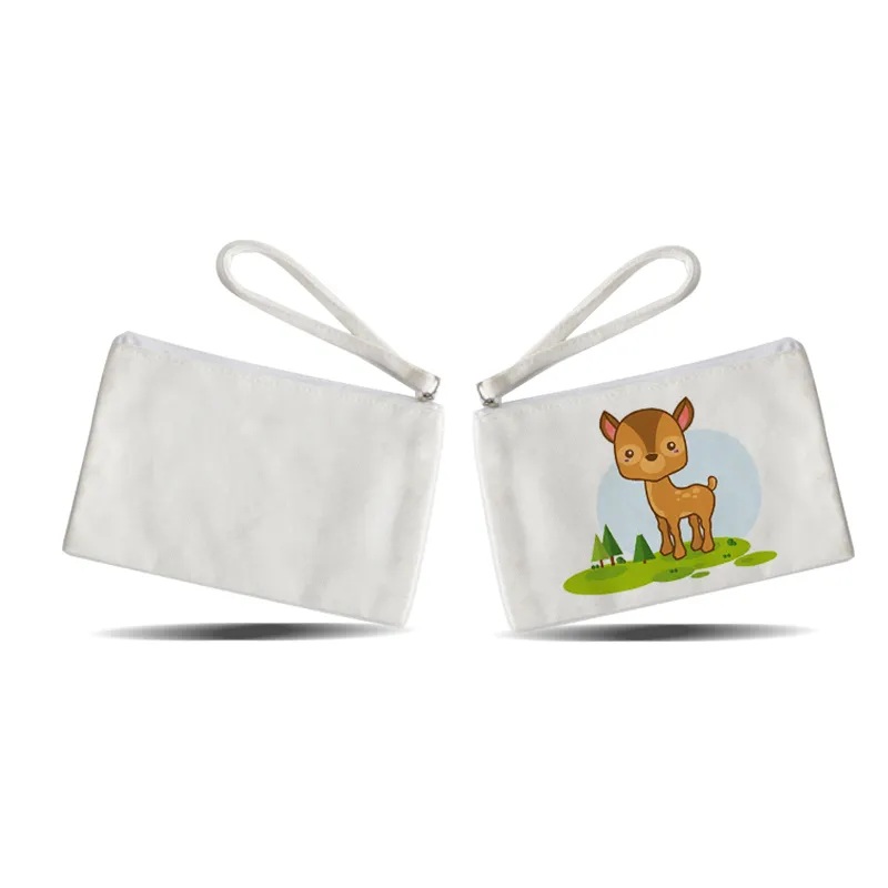 Sublimation Canvas Wallet With Zipper Custom Blank Sublimation Coin Purse Wallet